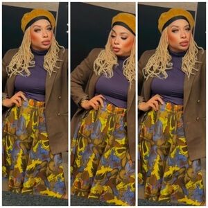 Leave printed skirt -E